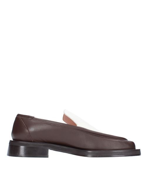 ROSIE 25 GIA BORGHINI x RHW leather moccasins GIA BORGHINI | ROSIE 25MARRONE-BIANCO